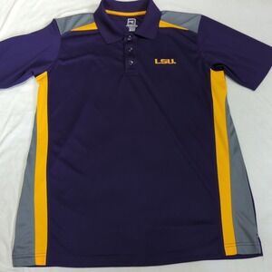 LSU Proedge By Knights Appeal Mens Lg Purple Yellow & Gray Short Sleeve Polo 324
